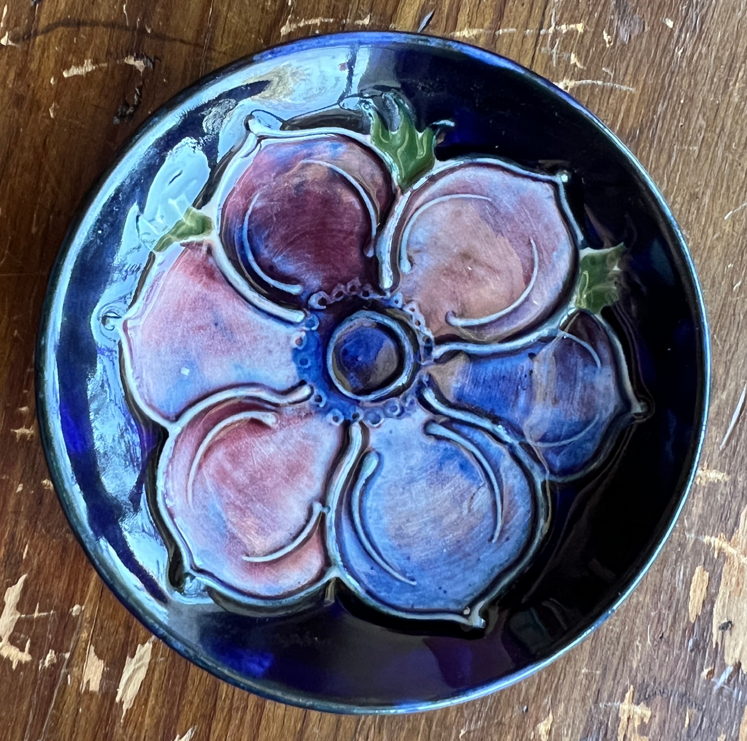 Moorcroft Anemone Cobalt Blue Pin Dish